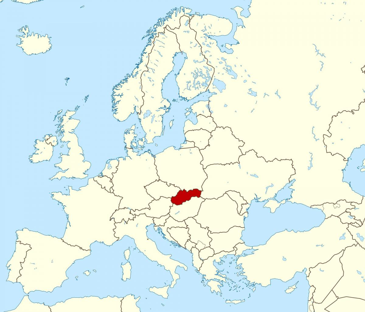 kaart Slovakkia euroopa kaart