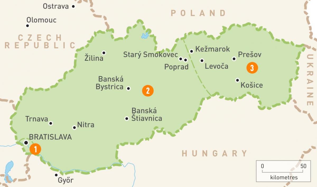 Slovakkia kaart