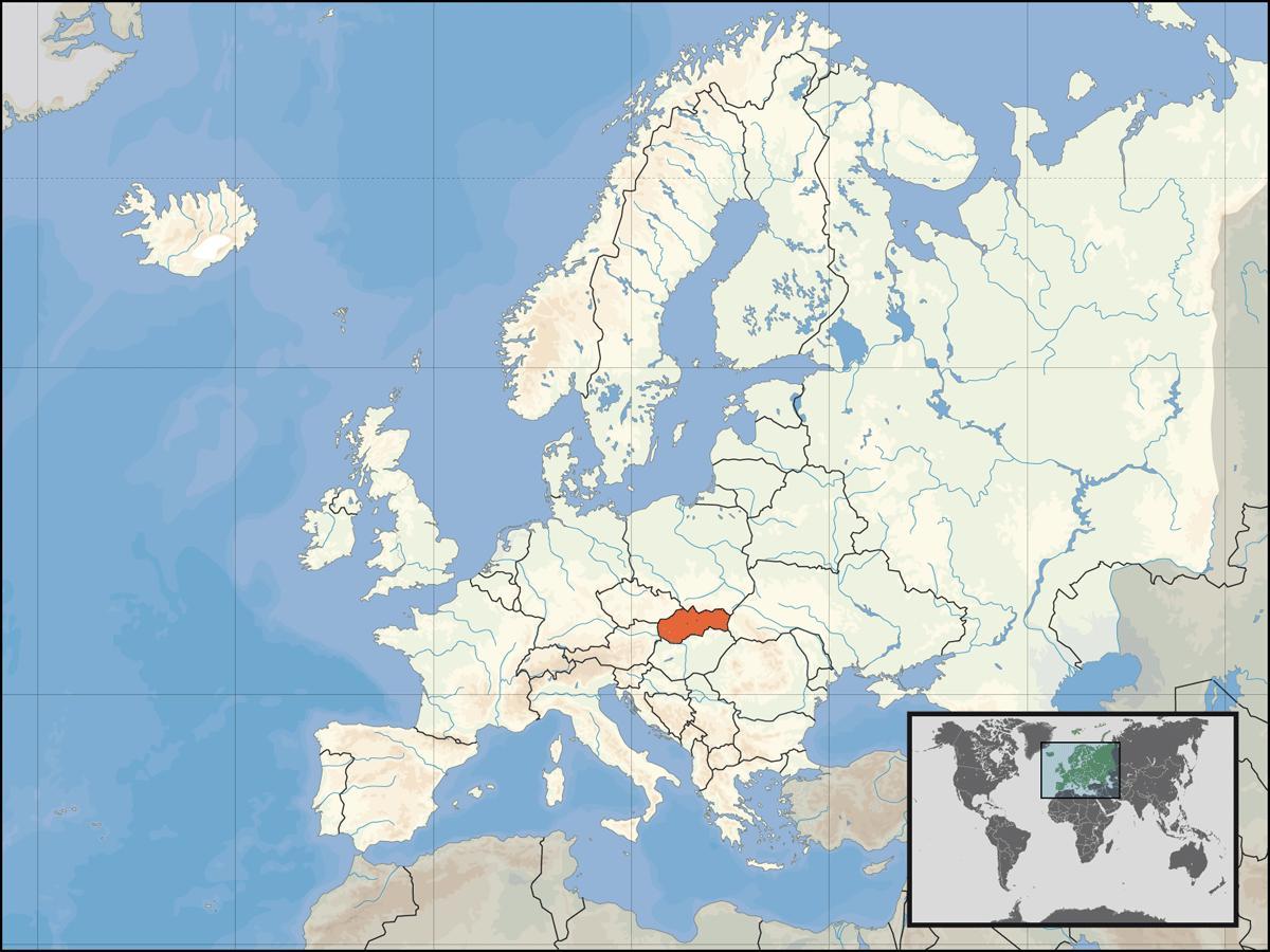 Slovakkia asukoha kohta world map