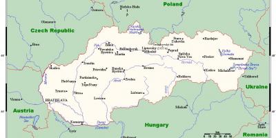 Kaart Slovakkia linnad